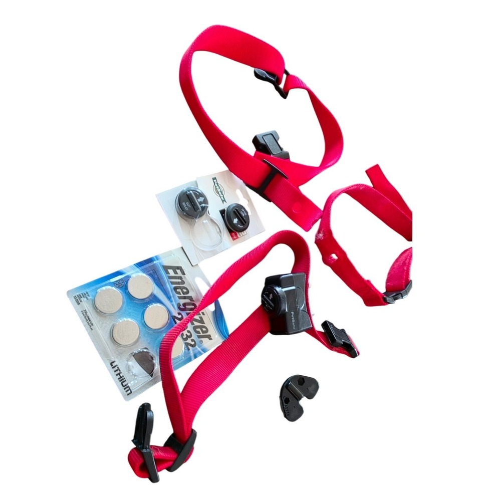 1-PetSafe Wireless Pet Fence Receiver & Collars Red Lot 2 with Extra Batteries